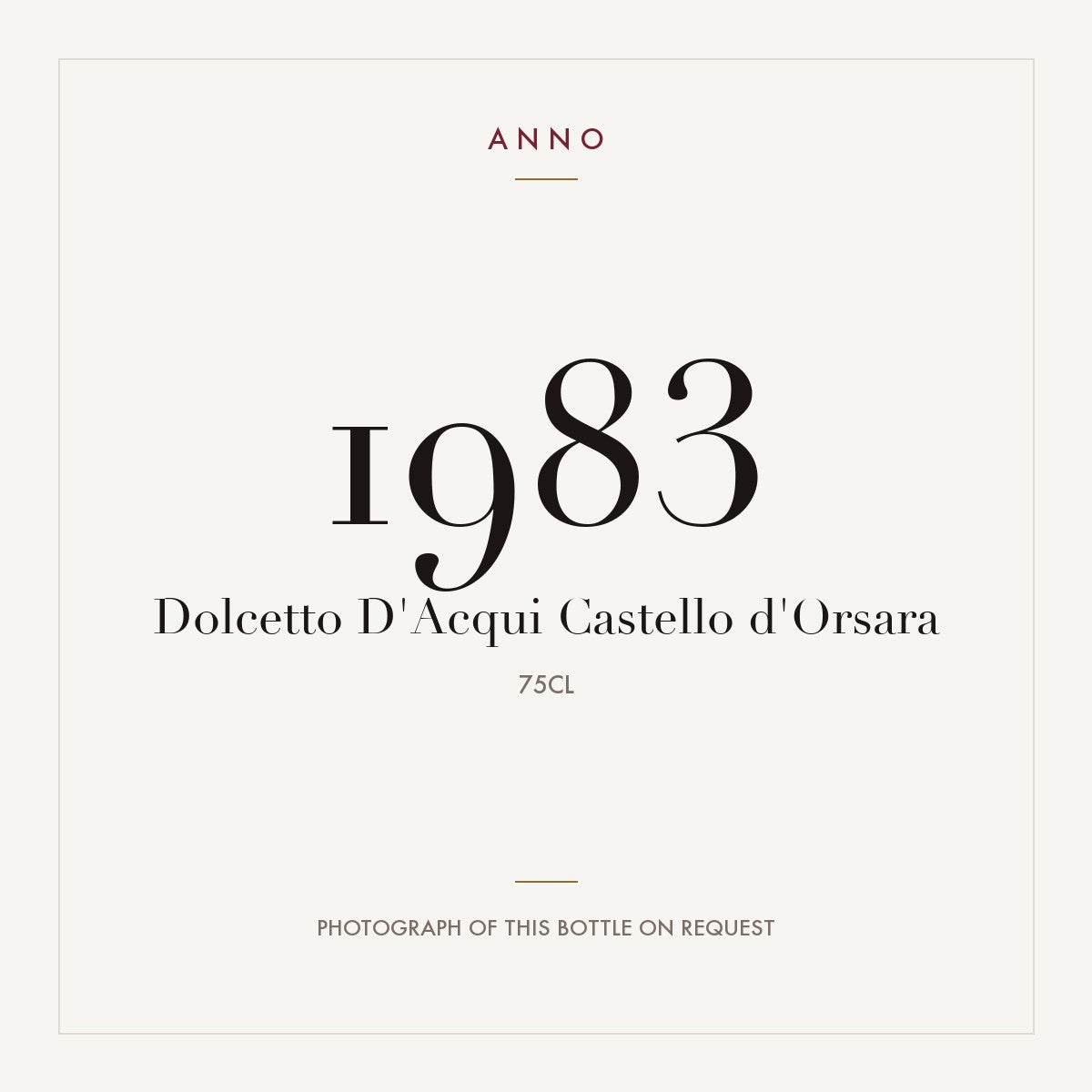Castello d'Orsara Dolcetto d'Acqui 1983 DOC 0,75l