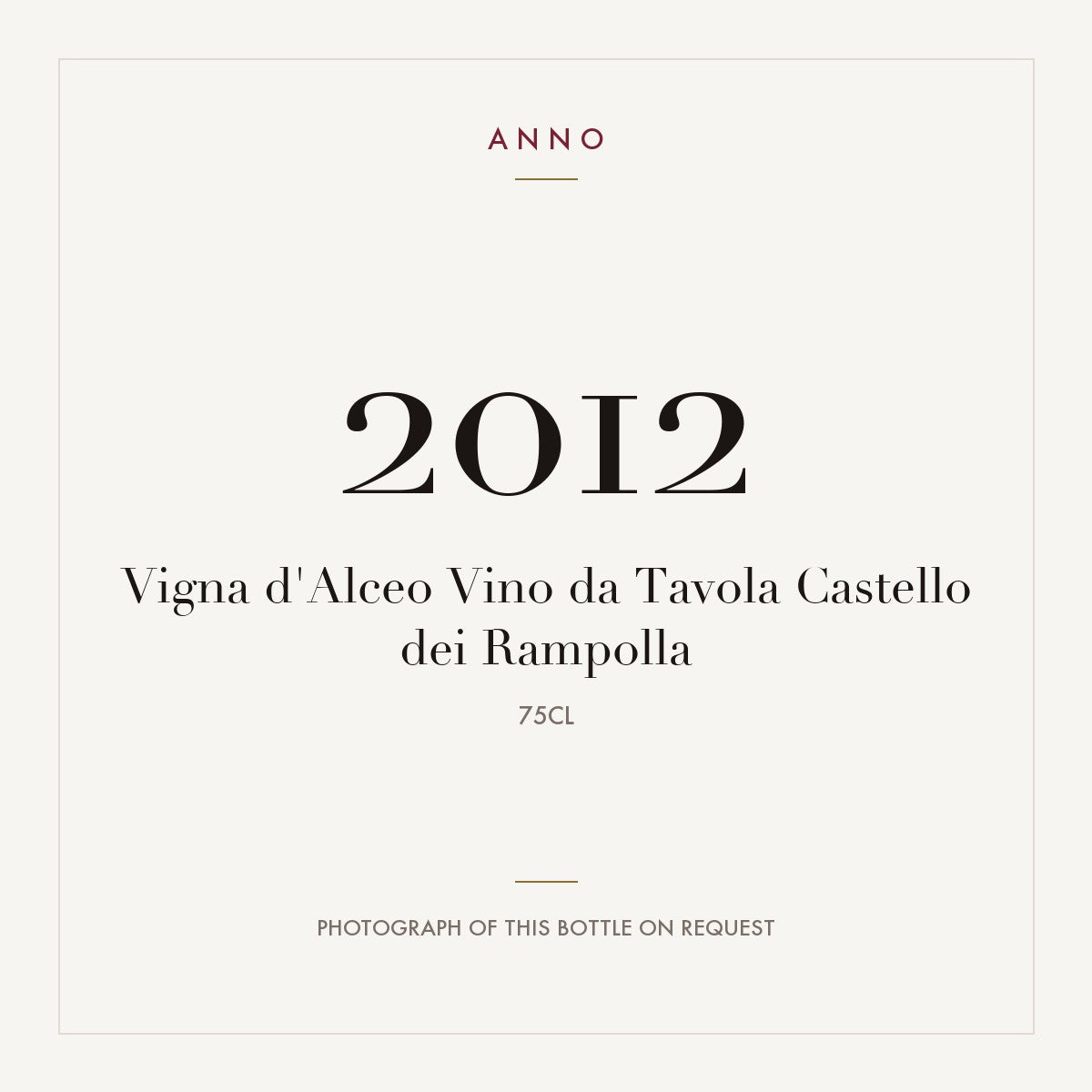 Castello dei Rampolla Vigna d'Alceo 2012 VdT 0,75l