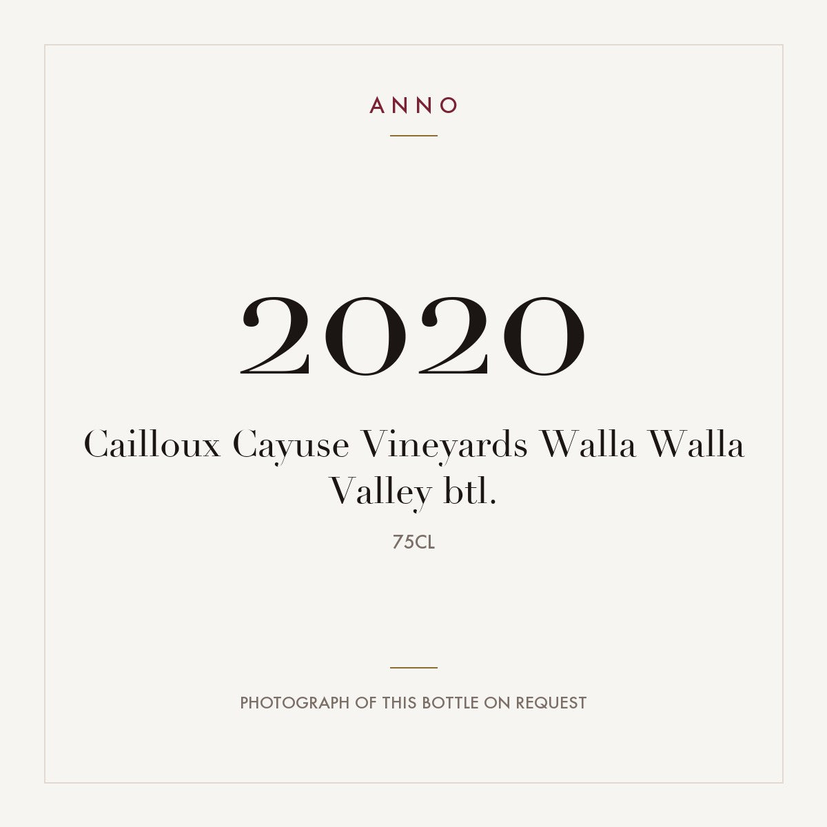 Cayuse Vineyards Cailloux Walla Walla Valley 2020 0,75l