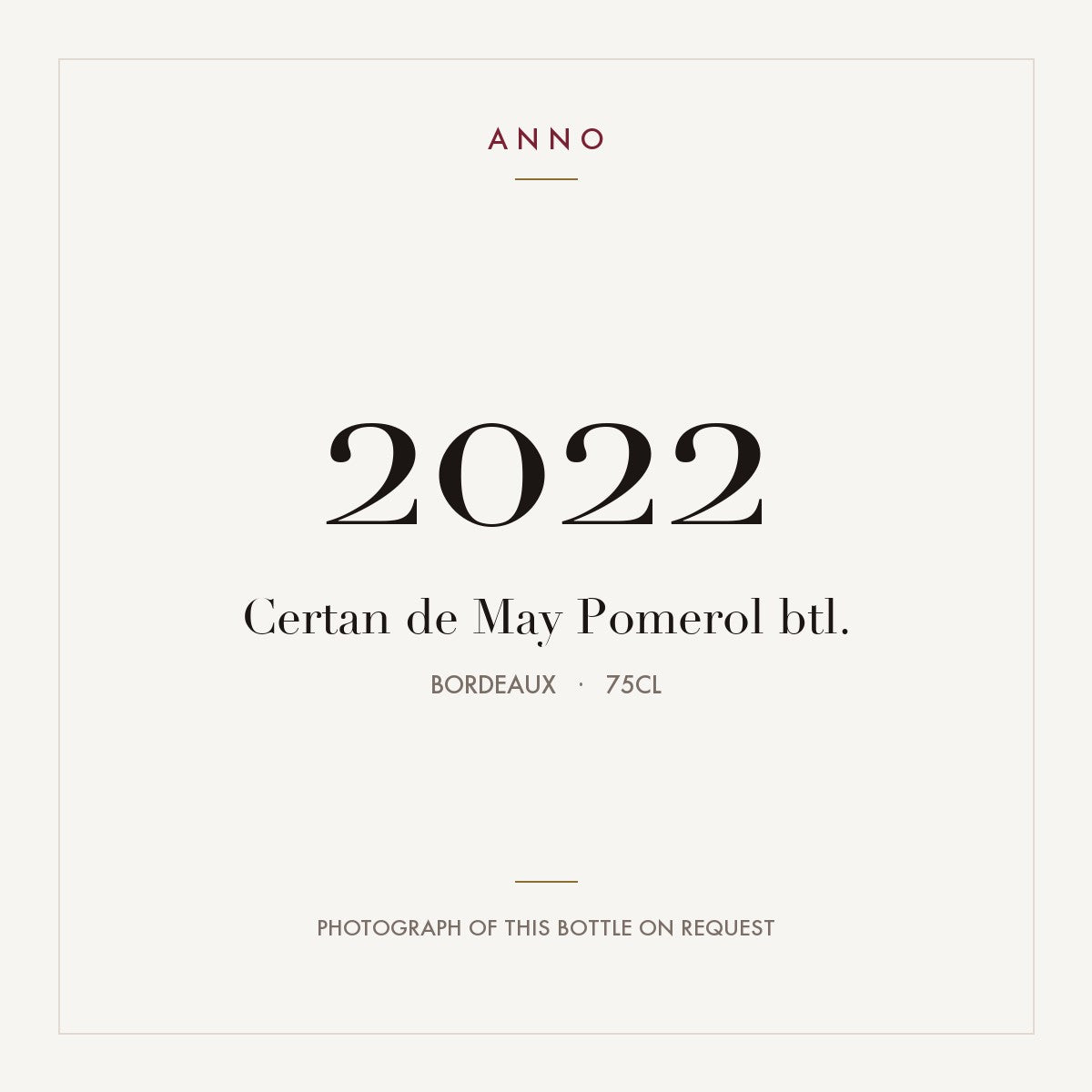 Certan de May Pomerol 2022 AOC 0,75l