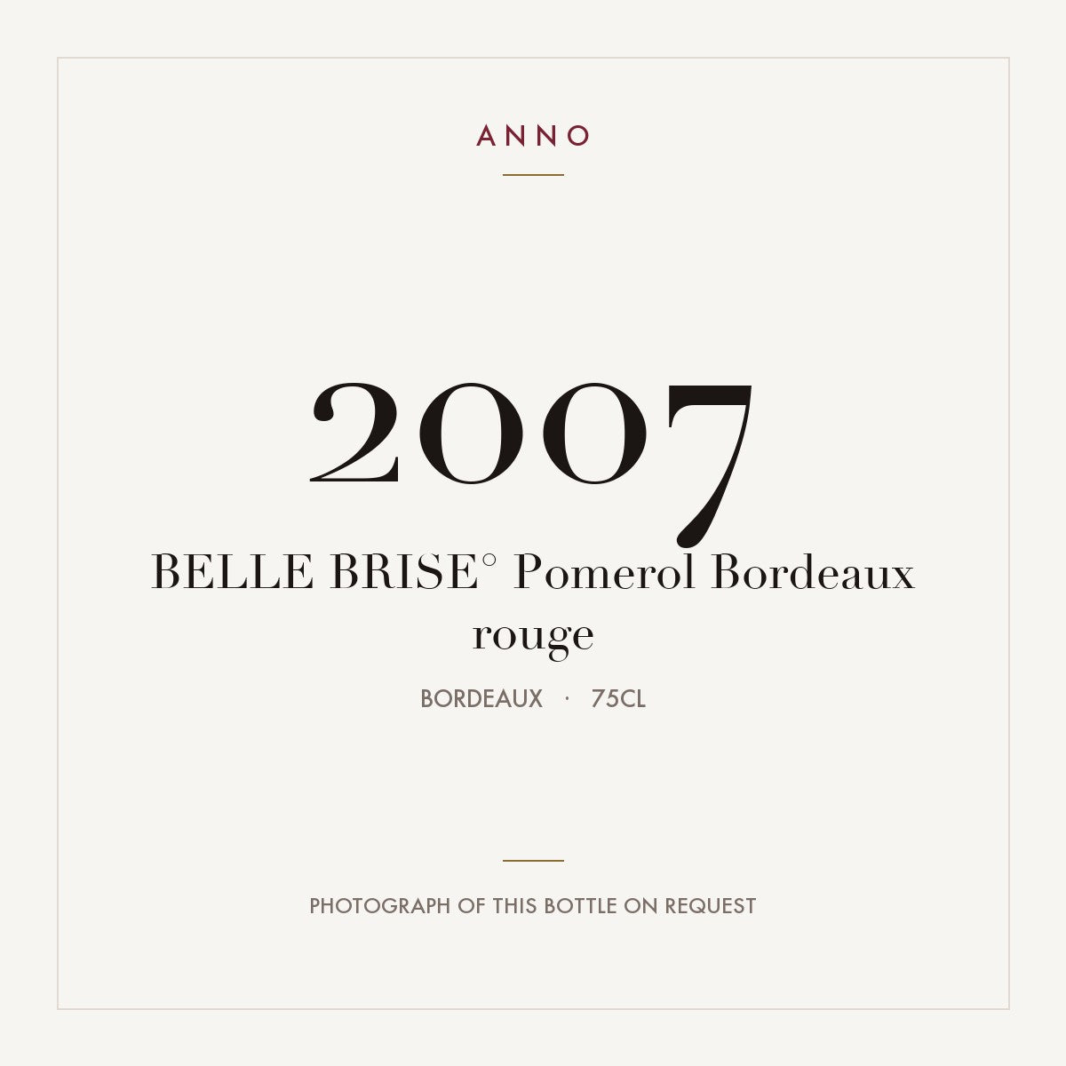 Chateau Belle-Brise Pomerol 2007 AOC 0,75l
