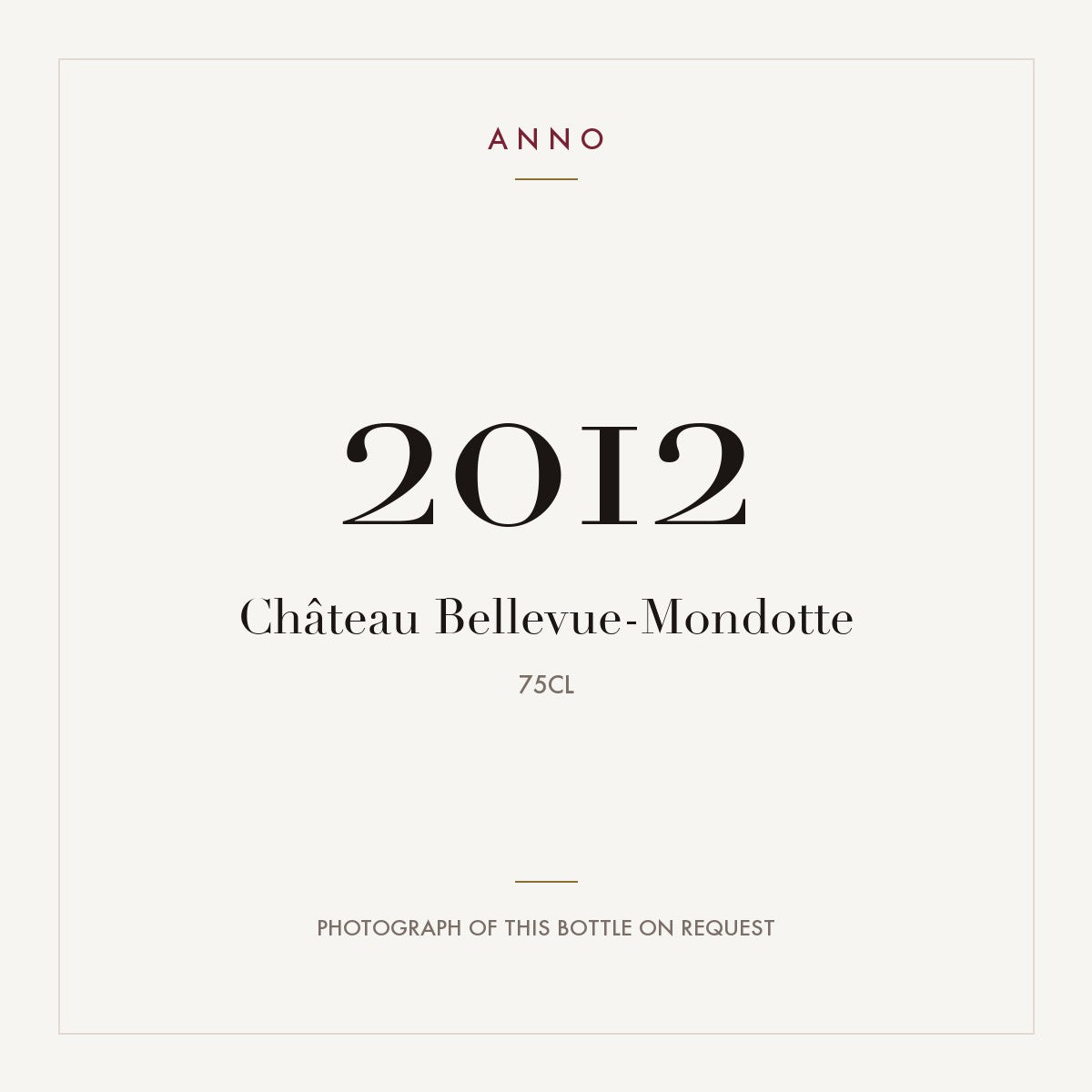 Chateau Bellevue-Mondotte Saint-Emilion 2012 AOC 0,75l