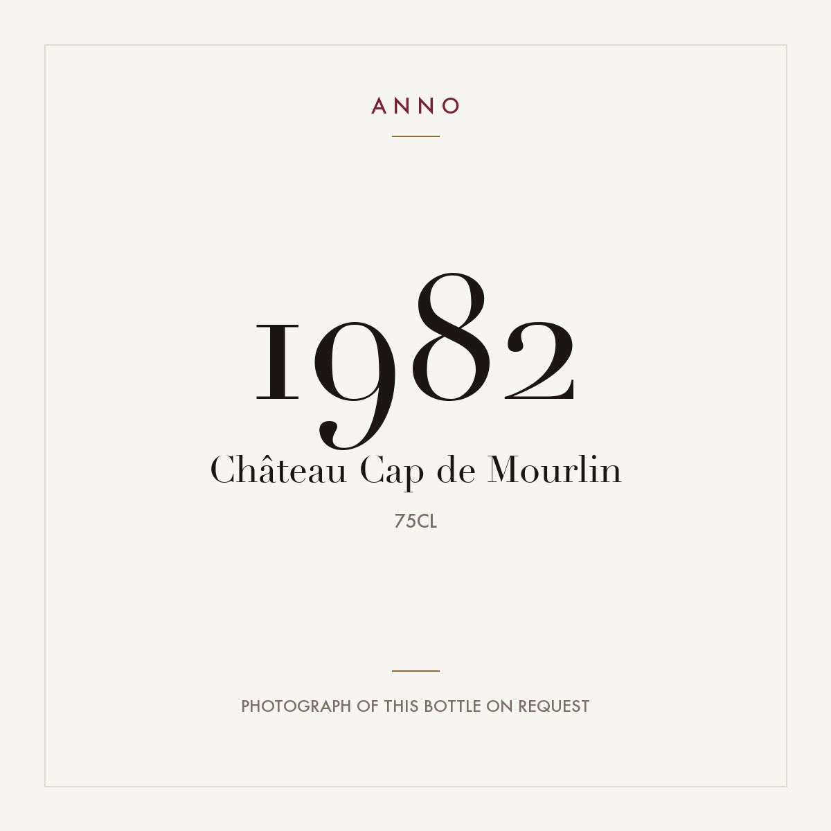 Chateau Cap de Mourlin Saint-Emilion 1982 AOC 0,75l