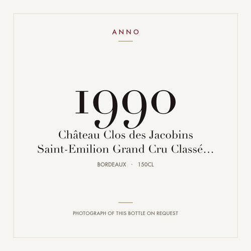 Chateau Clos des Jacobins Saint-Emilion Grand Cru 1990 AOC 1,5l