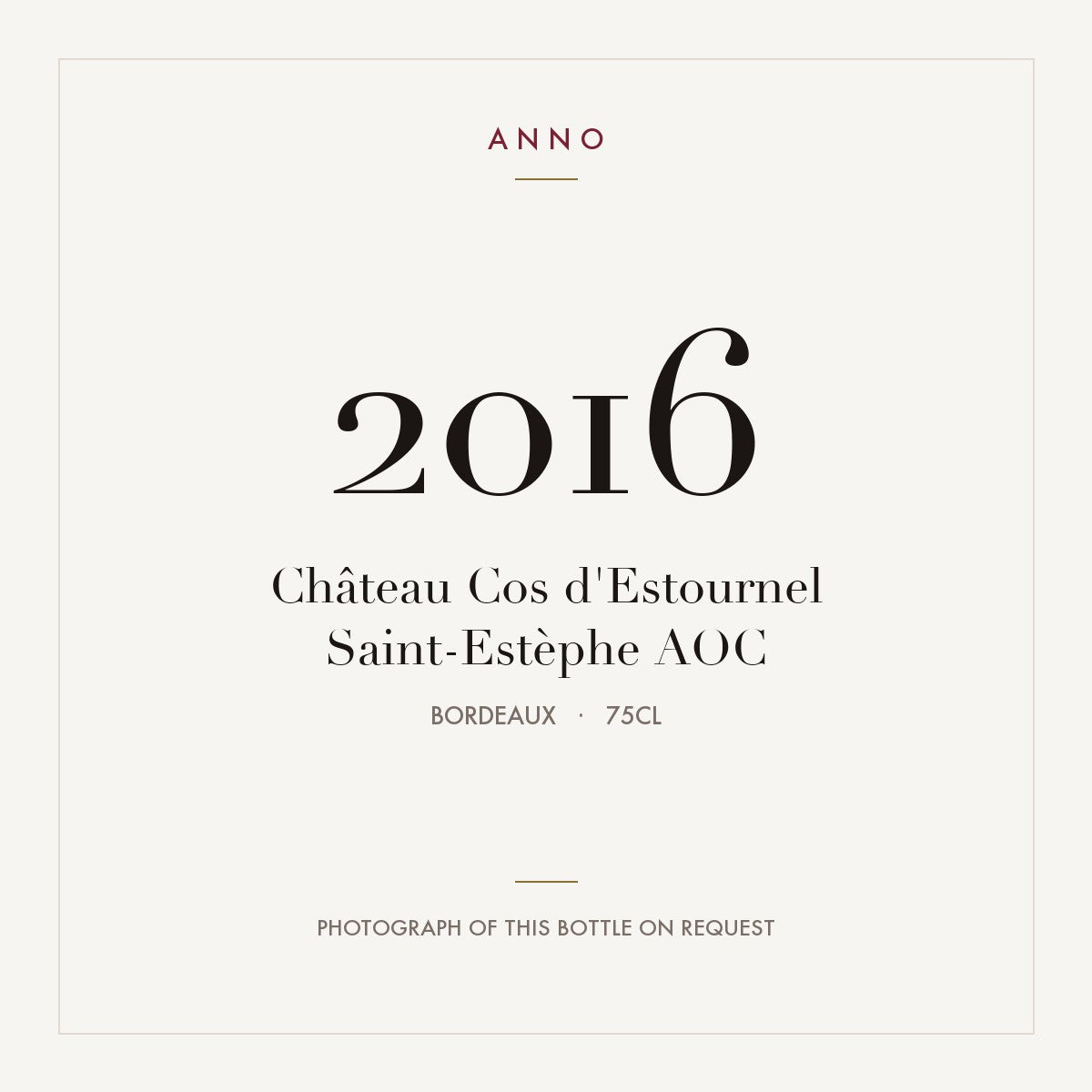 Chateau Cos d'Estournel Saint-Estephe 2016 AOC 0,75l