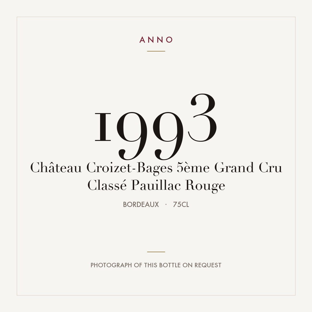 Chateau Croizet-Bages Pauillac 1993 AOC 0,75l