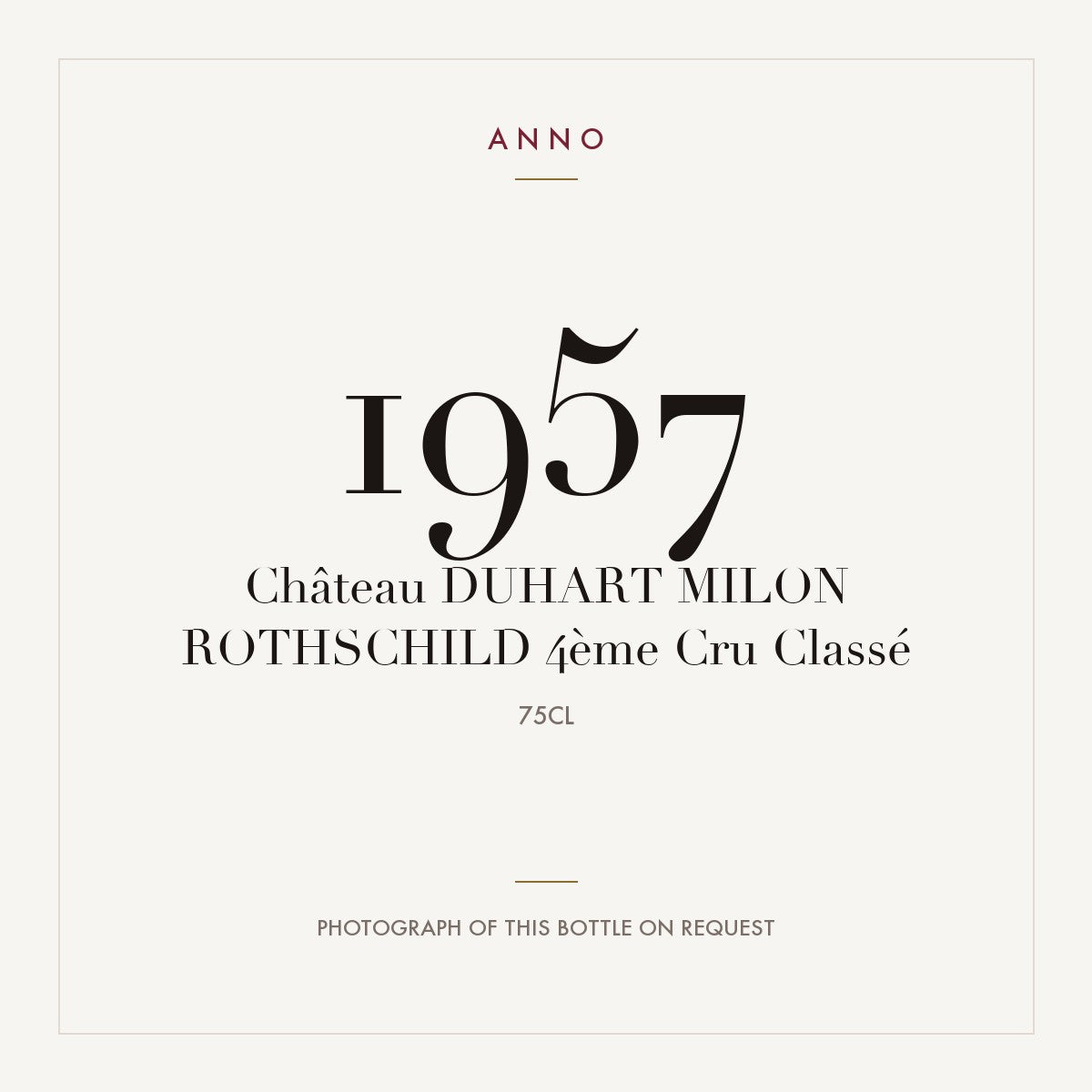 Chateau Duhart-Milon Rothschild Pauillac 1957 AOC 0,75l