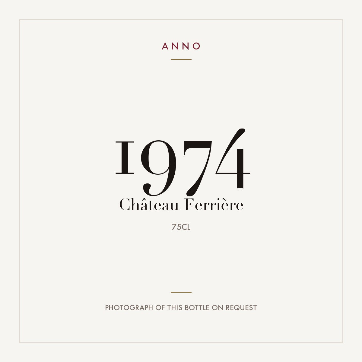 Chateau Ferriere Margaux 1974 AOC 0,75l