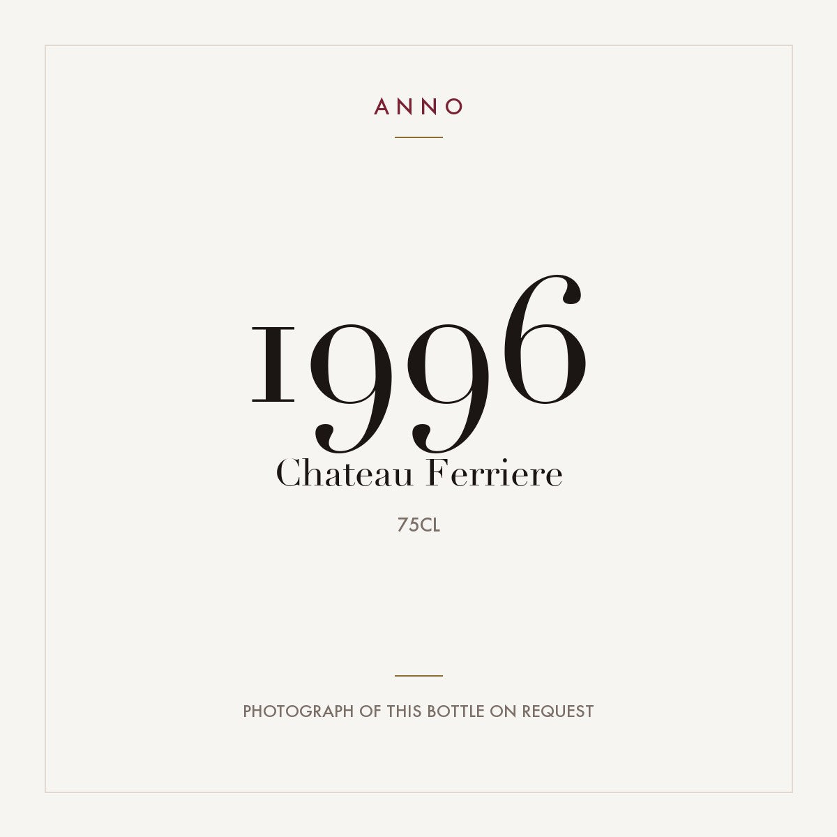 Chateau Ferriere Margaux 1996 AOC 0,75l