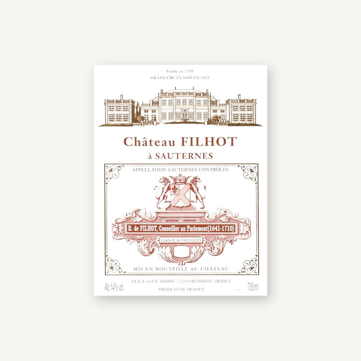 Chateau Filhot Sauternes 1947 AOC 0,75l