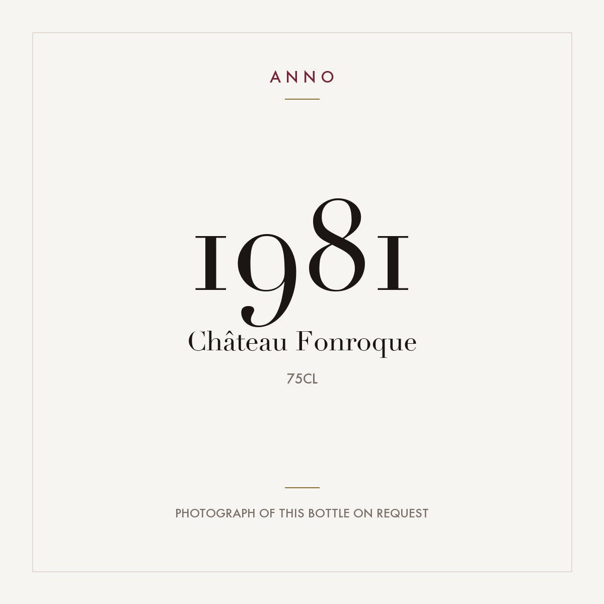 Chateau Fonroque Saint-Emilion Grand Cru 1981 AOC 0,75l