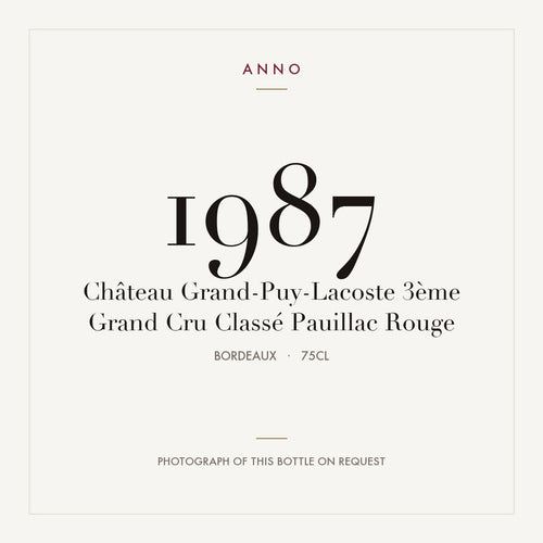 Chateau Grand-Puy-Lacoste Pauillac 1987 AOC 0,75l