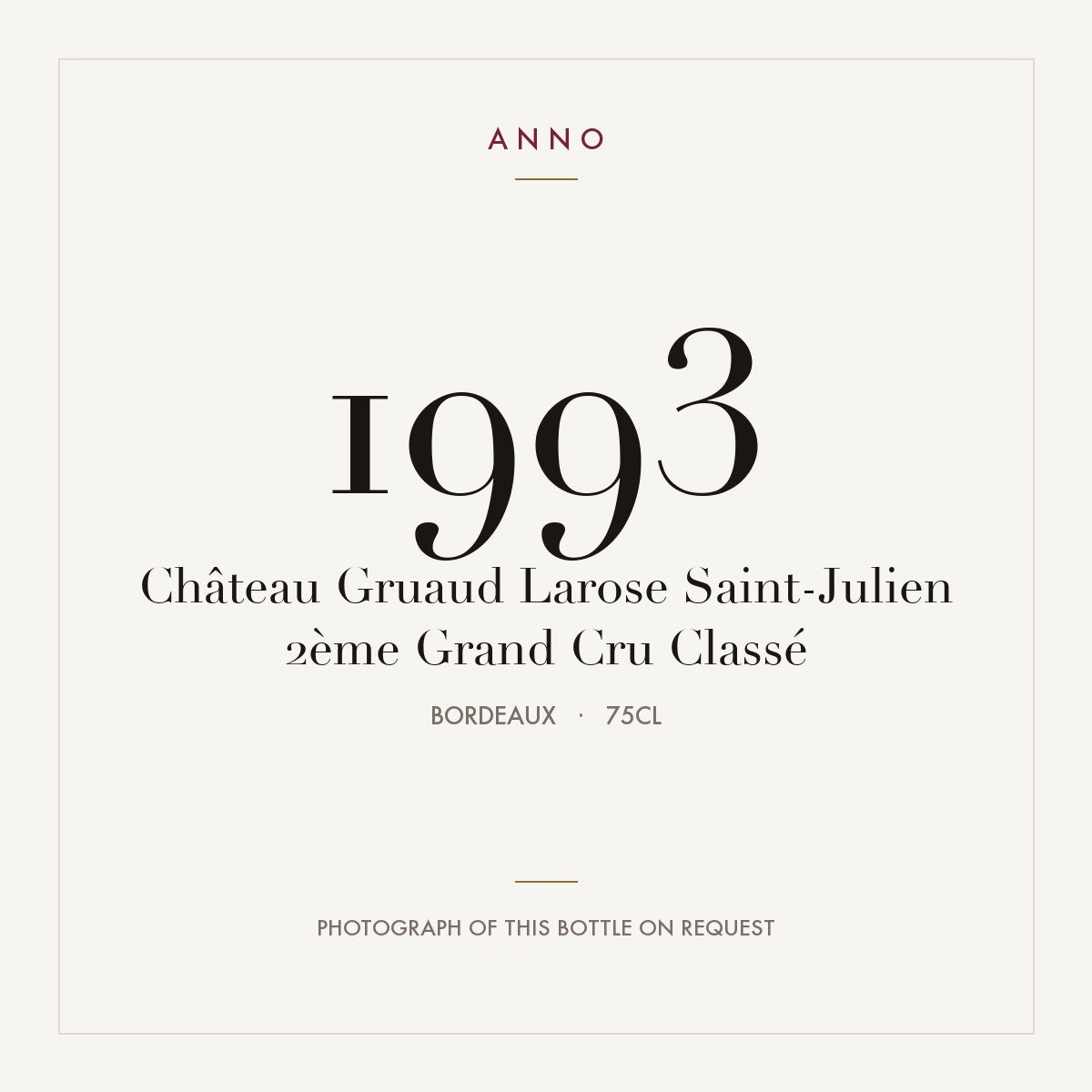 Chateau Gruaud Larose Saint-Julien 1993 AOC 0,75l