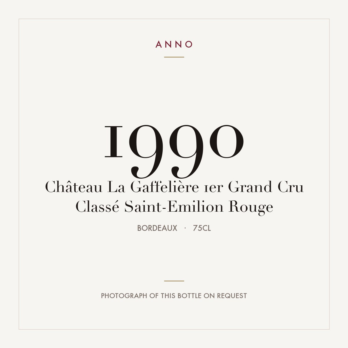 Chateau La Gaffeliere Saint-Emilion 1990 AOC 0,75l