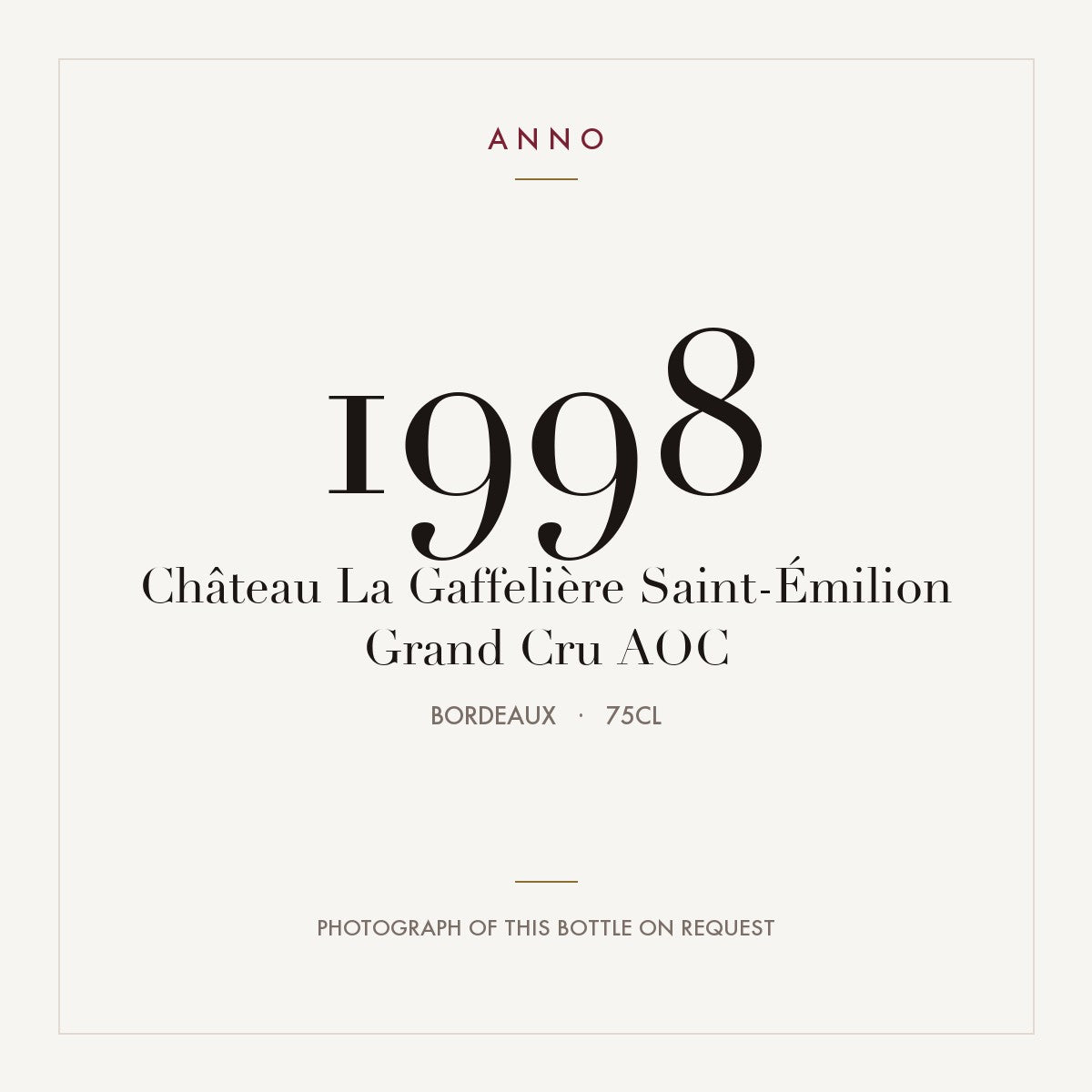 Chateau La Gaffeliere Saint-Emilion Grand Cru 1998 AOC 0,75l