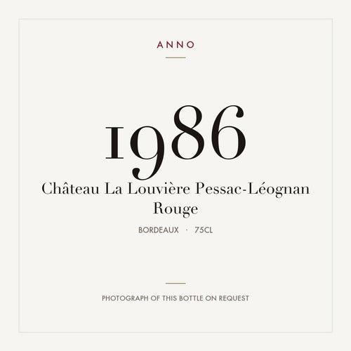 Chateau La Louviere Pessac-Leognan Rouge 1986 AOC 0,75l