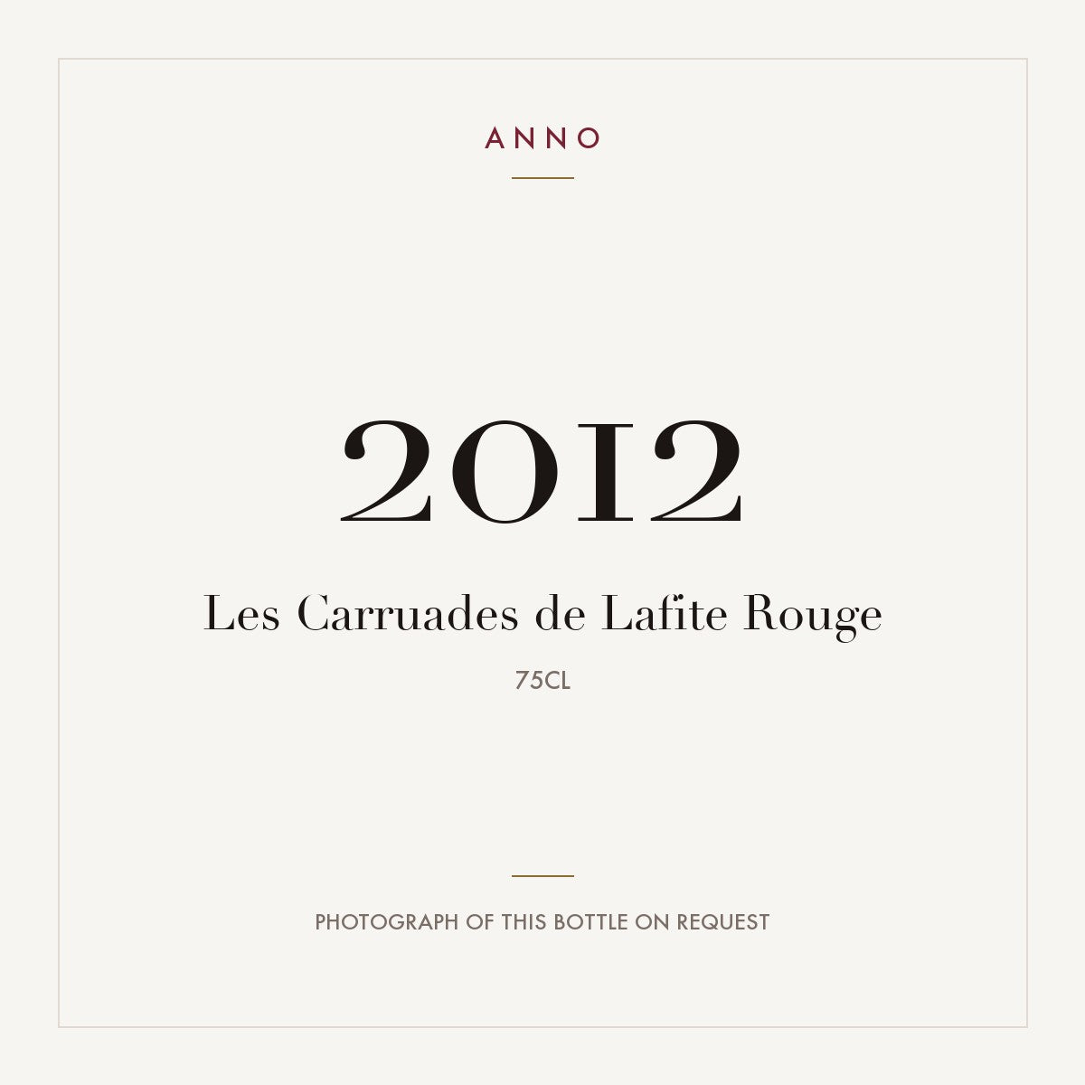 Chateau Lafite Rothschild Carruades de Lafite Pauillac 2012 AOC 0,75l