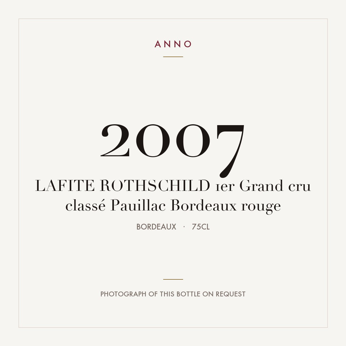 Chateau Lafite Rothschild Pauillac 2007 AOC 0,75l