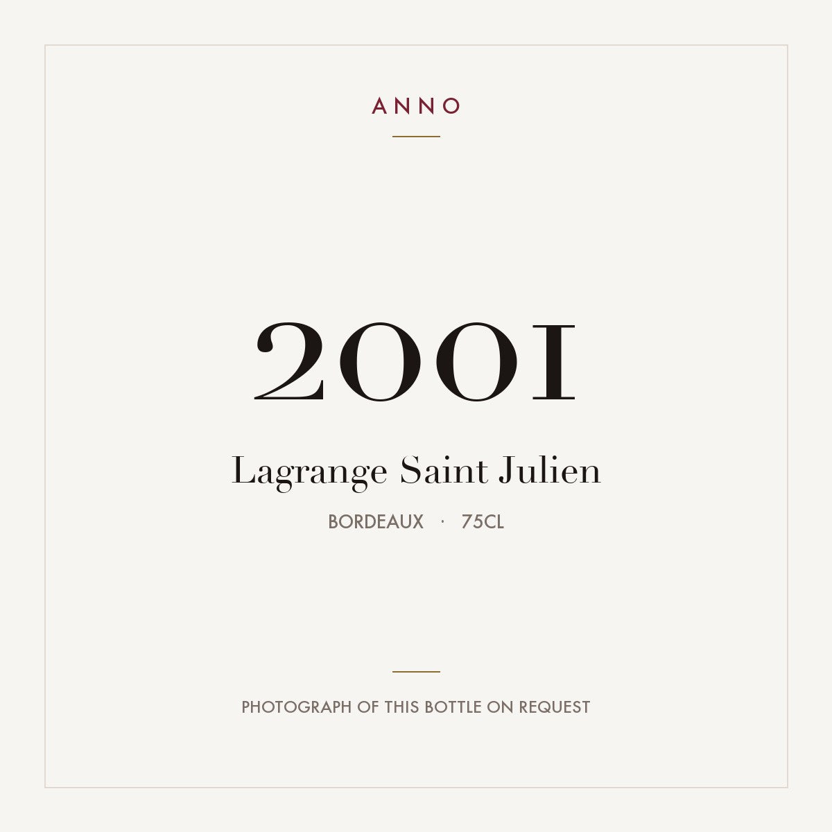 Chateau Lagrange Saint-Julien 2001 AOC 0,75l