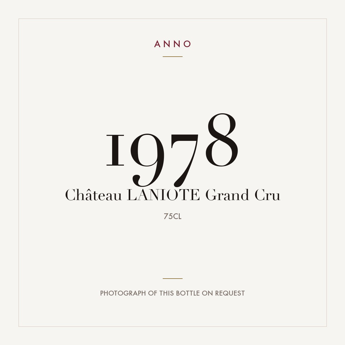 Chateau Laniote Saint-Emilion Grand Cru 1978 AOC 0,75l