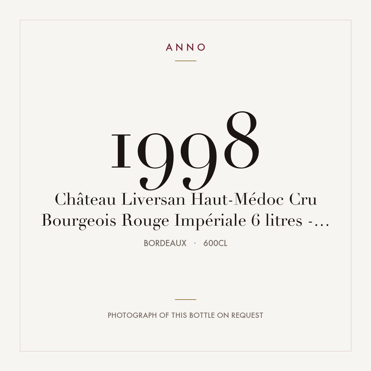 Chateau Liversan Haut-Medoc 1998 AOC 6l