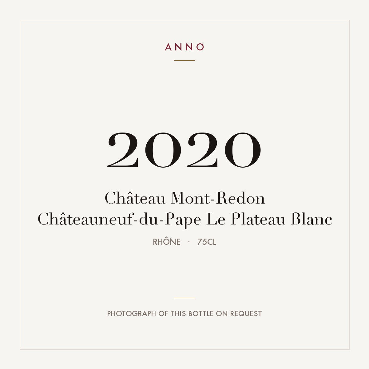 Chateau Mont-Redon Chateauneuf-du-Pape Le Plateau Blanc 2020 AOC 0,75l