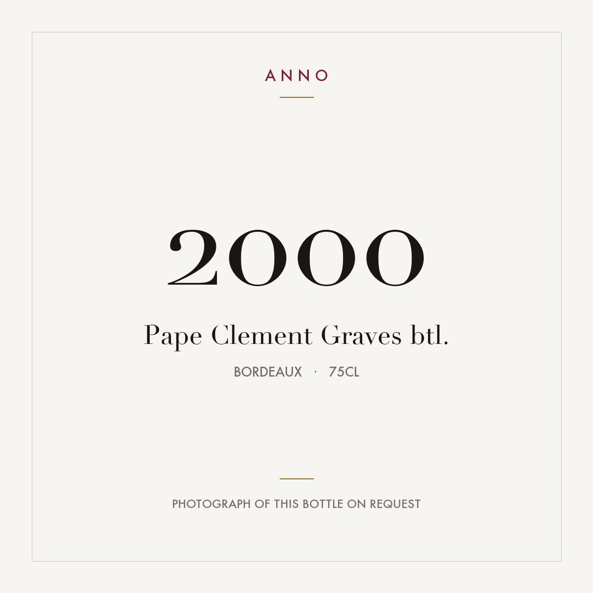 Chateau Pape Clement Pessac-Leognan 2000 AOC 0,75l