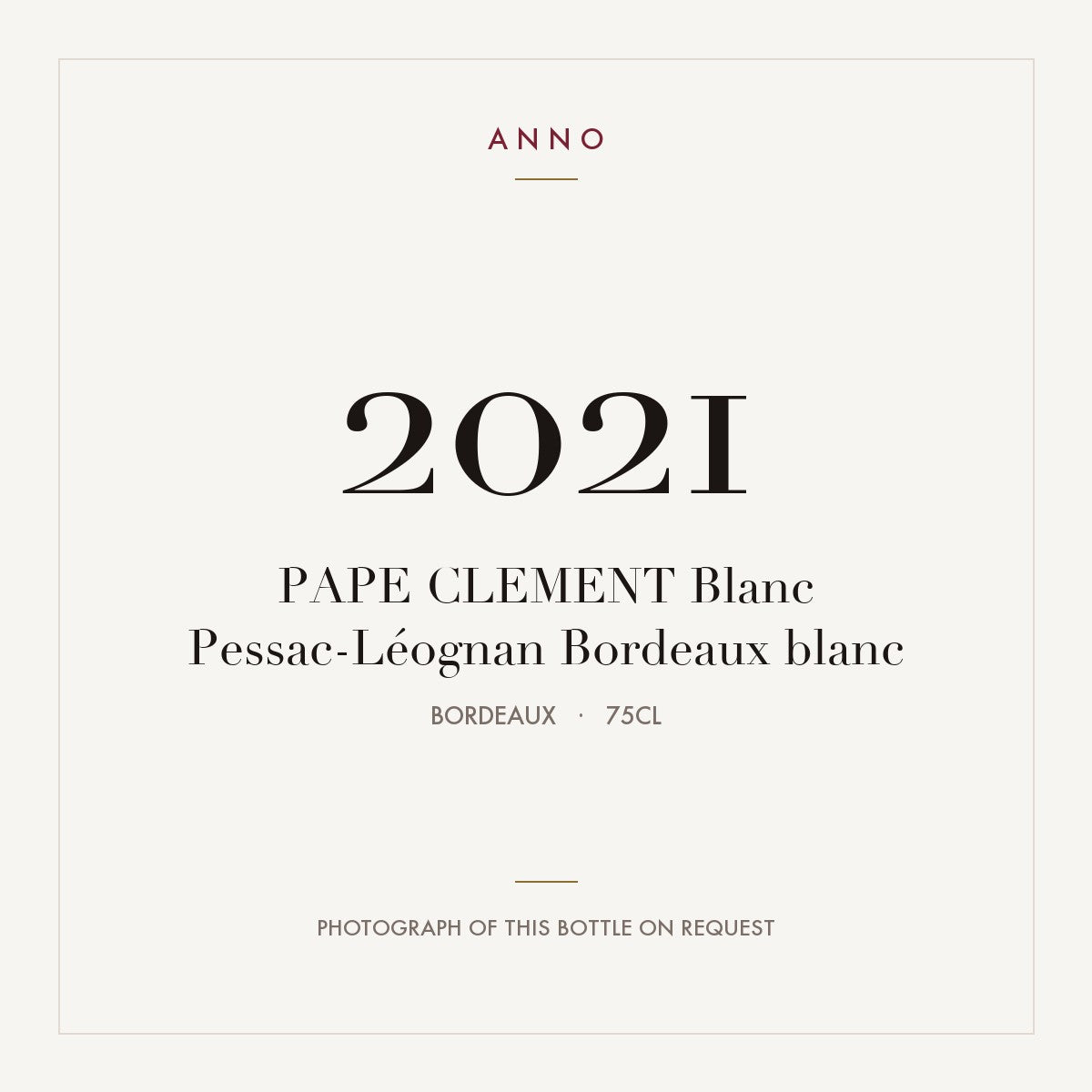 Chateau Pape Clement Pessac-Leognan Blanc 2021 AOC 0,75l