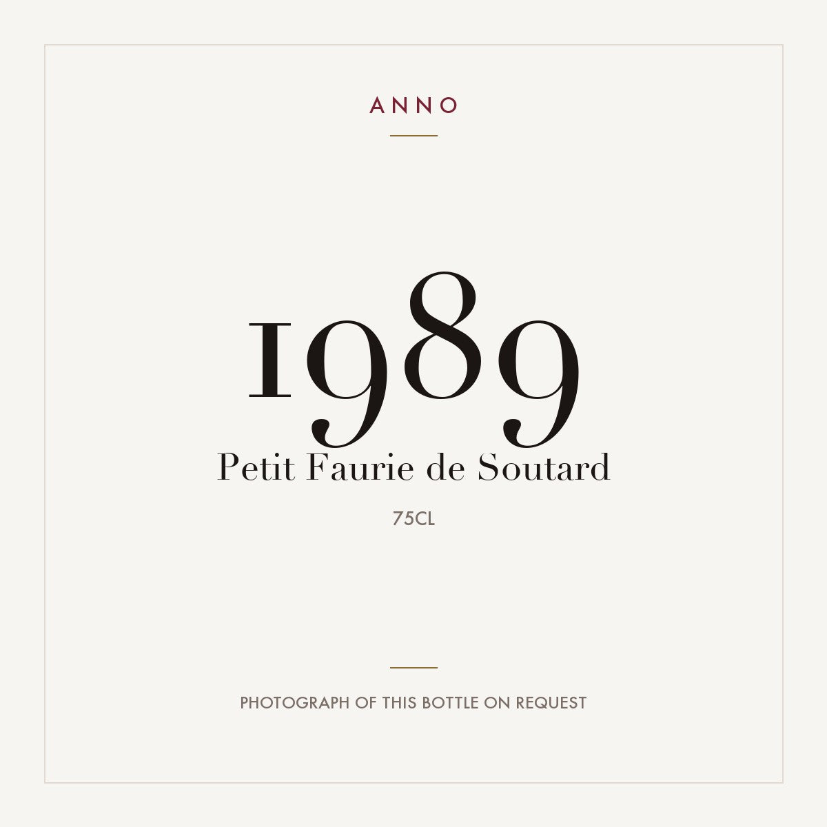 Chateau Petit Faurie de Soutard Saint-Emilion 1989 AOC 0,75l