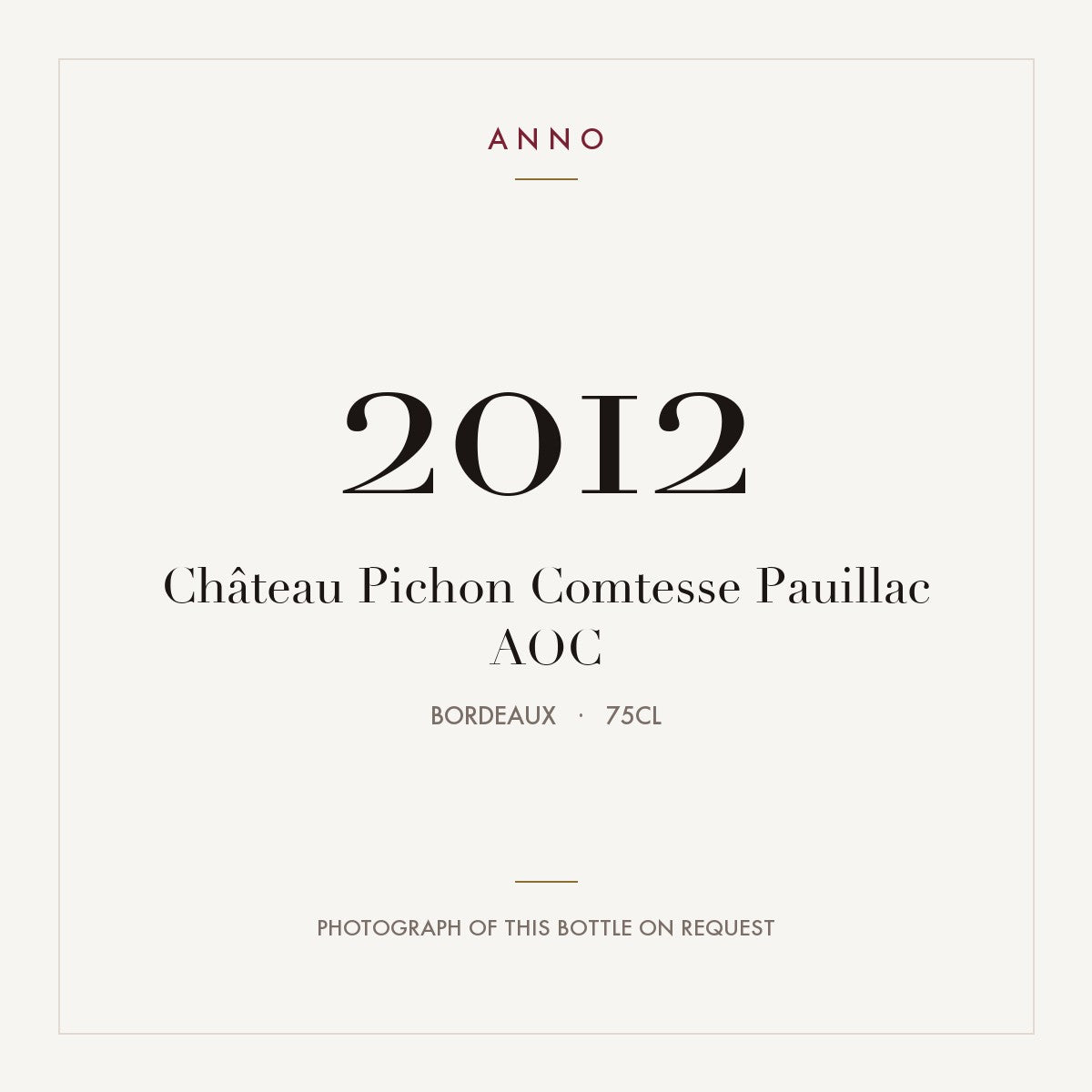 Chateau Pichon Comtesse Pauillac 2012 AOC 0,75l