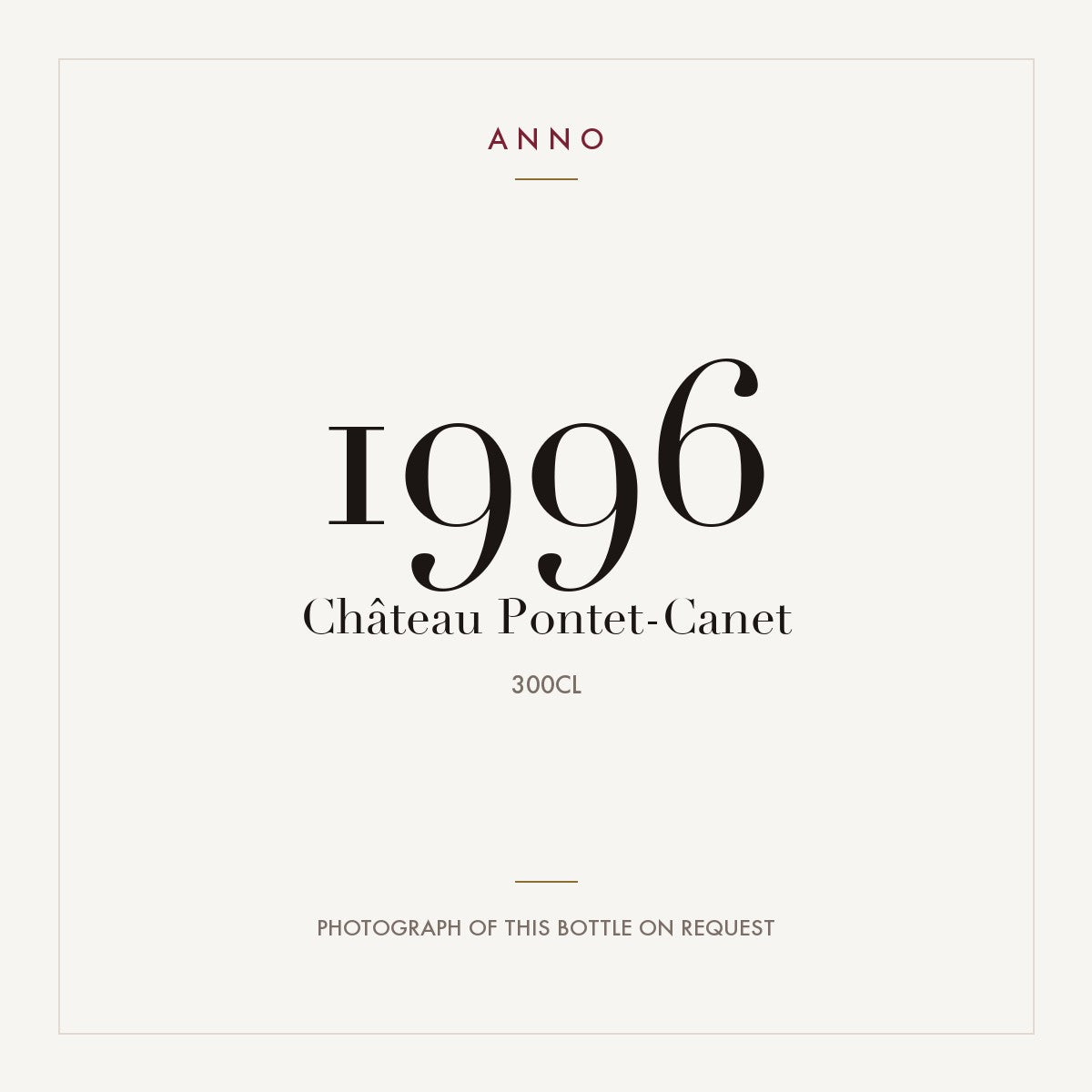 Chateau Pontet-Canet Pauillac 1996 AOC 3l