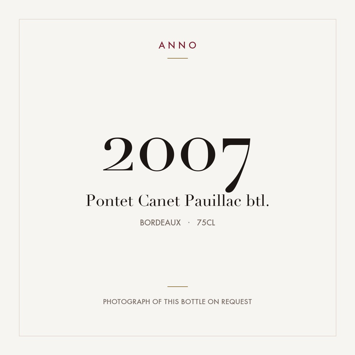 Chateau Pontet-Canet Pauillac 2007 AOC 0,75l