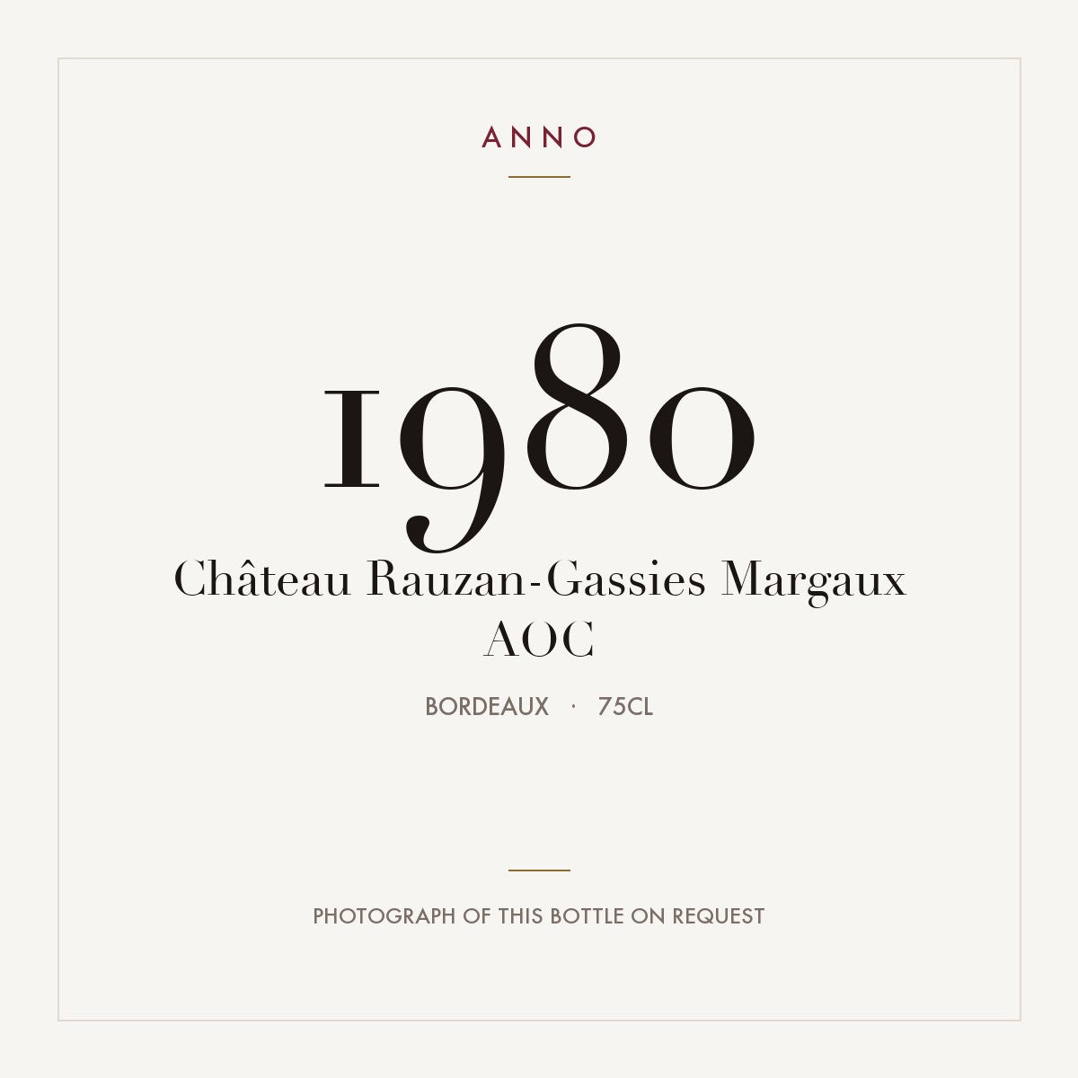 Chateau Rauzan-Gassies Margaux 1980 AOC 0,75l