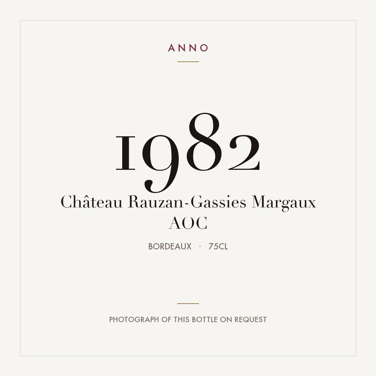 Chateau Rauzan-Gassies Margaux 1982 AOC 0,75l