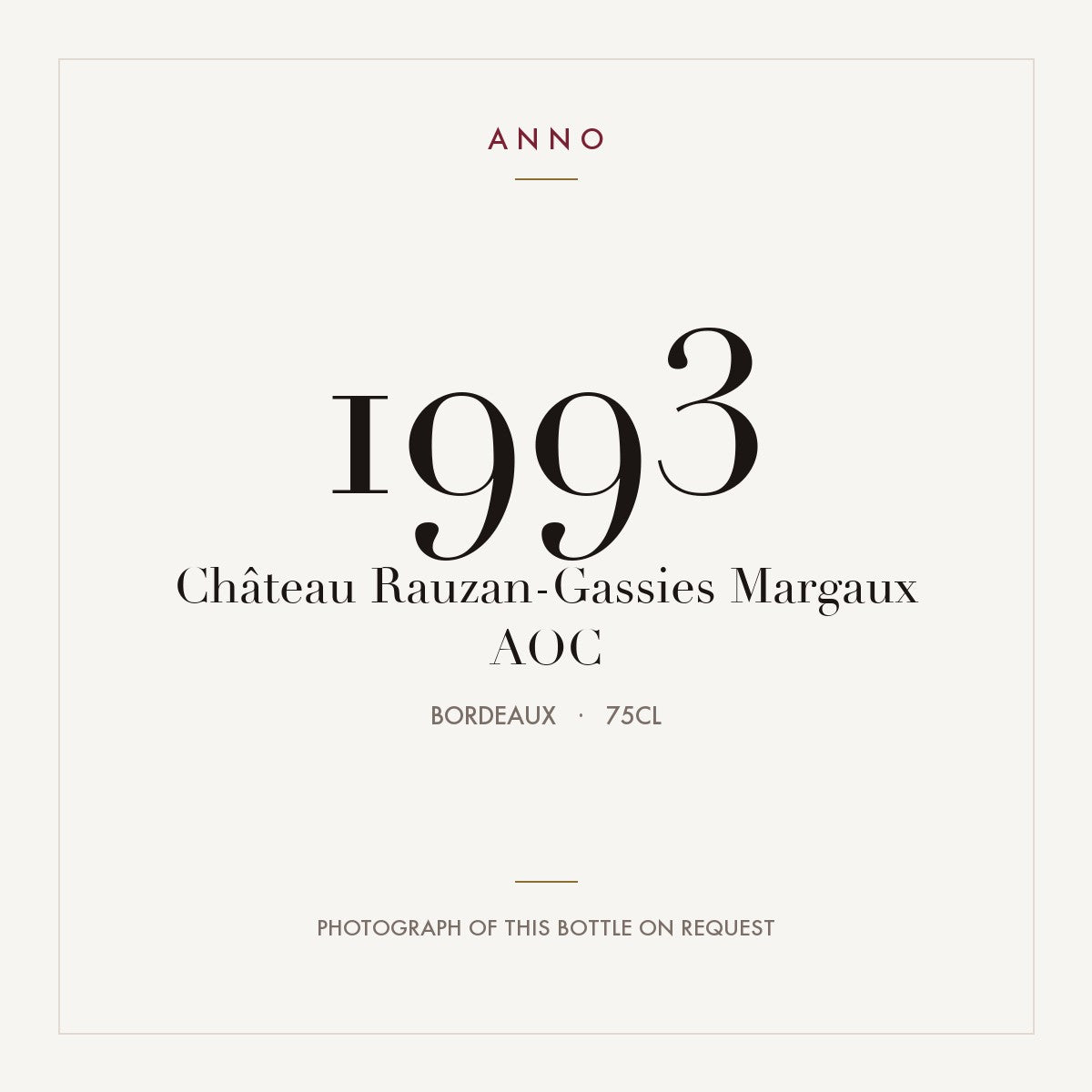 Chateau Rauzan-Gassies Margaux 1993 AOC 0,75l