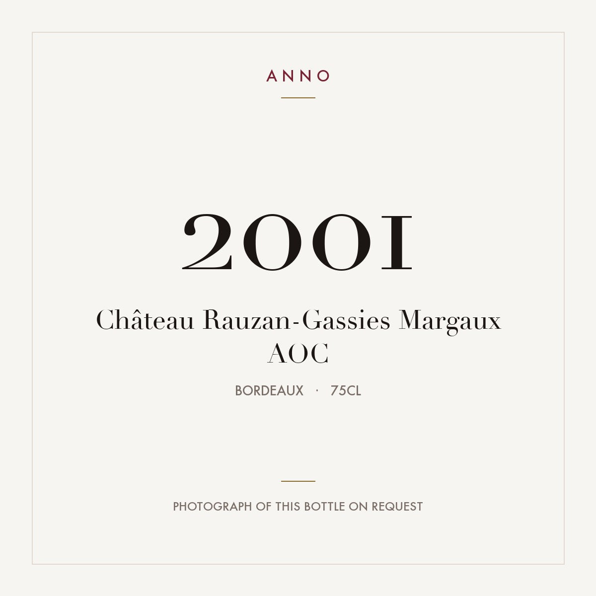 Chateau Rauzan-Gassies Margaux 2001 AOC 0,75l
