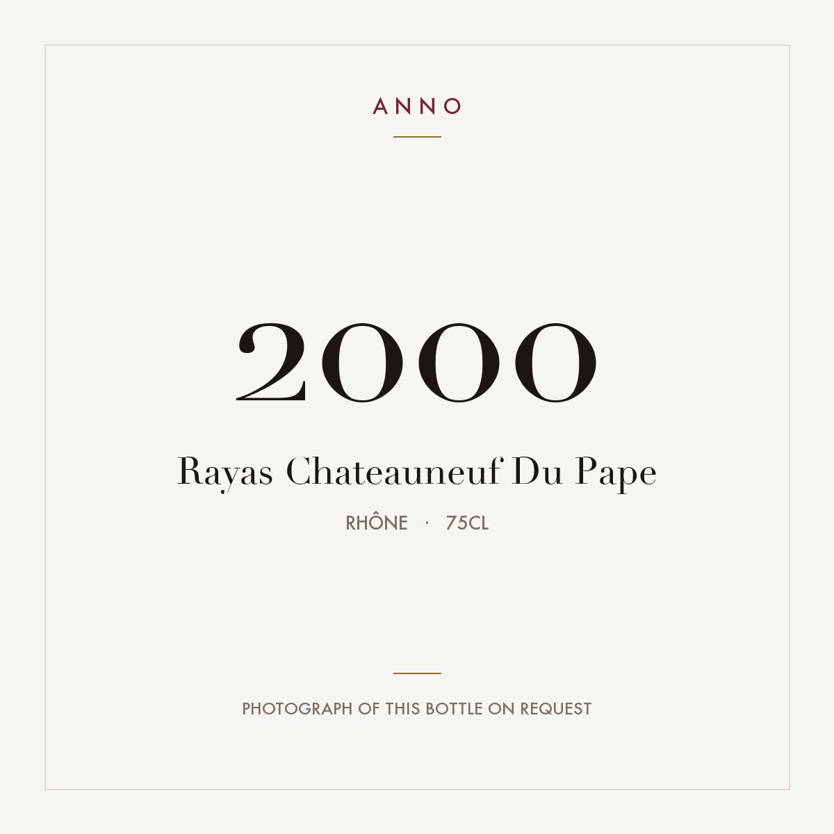 Chateau Rayas Chateauneuf-du-Pape 2000 AOC 0,75l