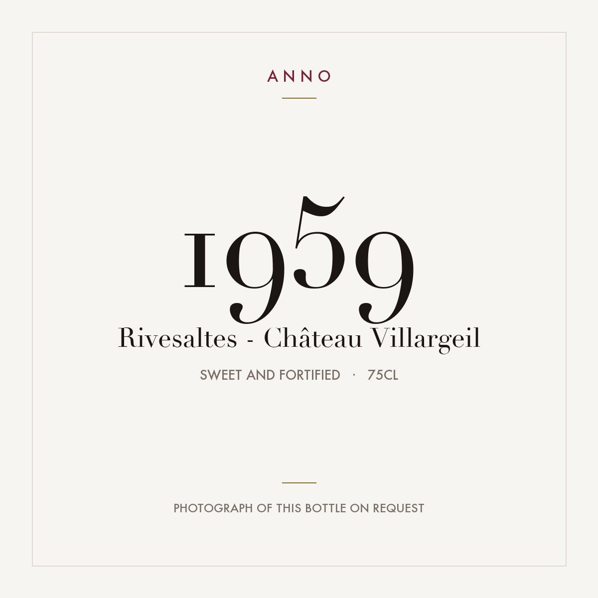 Chateau Villargeil Rivesaltes 1959 AOC 0,75l