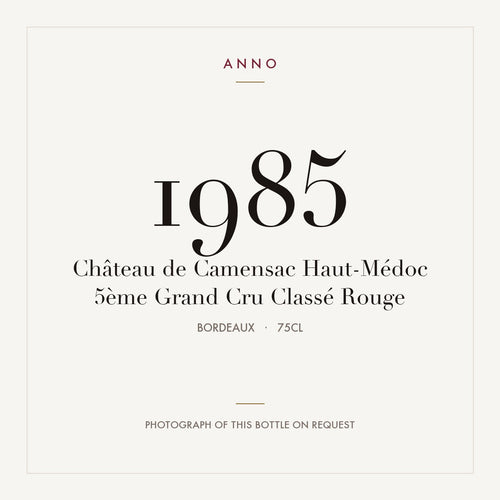 Chateau de Camensac Haut-Medoc 1985 AOC 0,75l