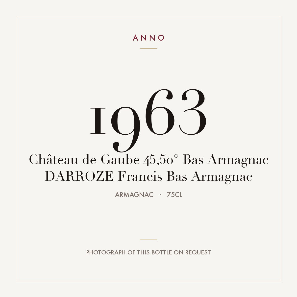 Chateau de Gaube Bas-Armagnac 1963 0,75l