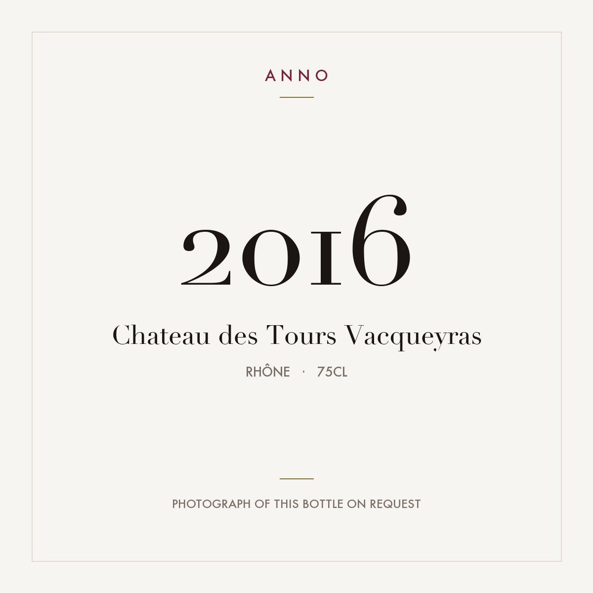 Chateau des Tours Vacqueyras 2016 0,75l