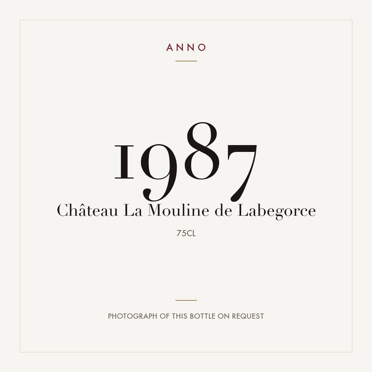 Chateau la Mouline de Labegorce Margaux 1987 0,75l