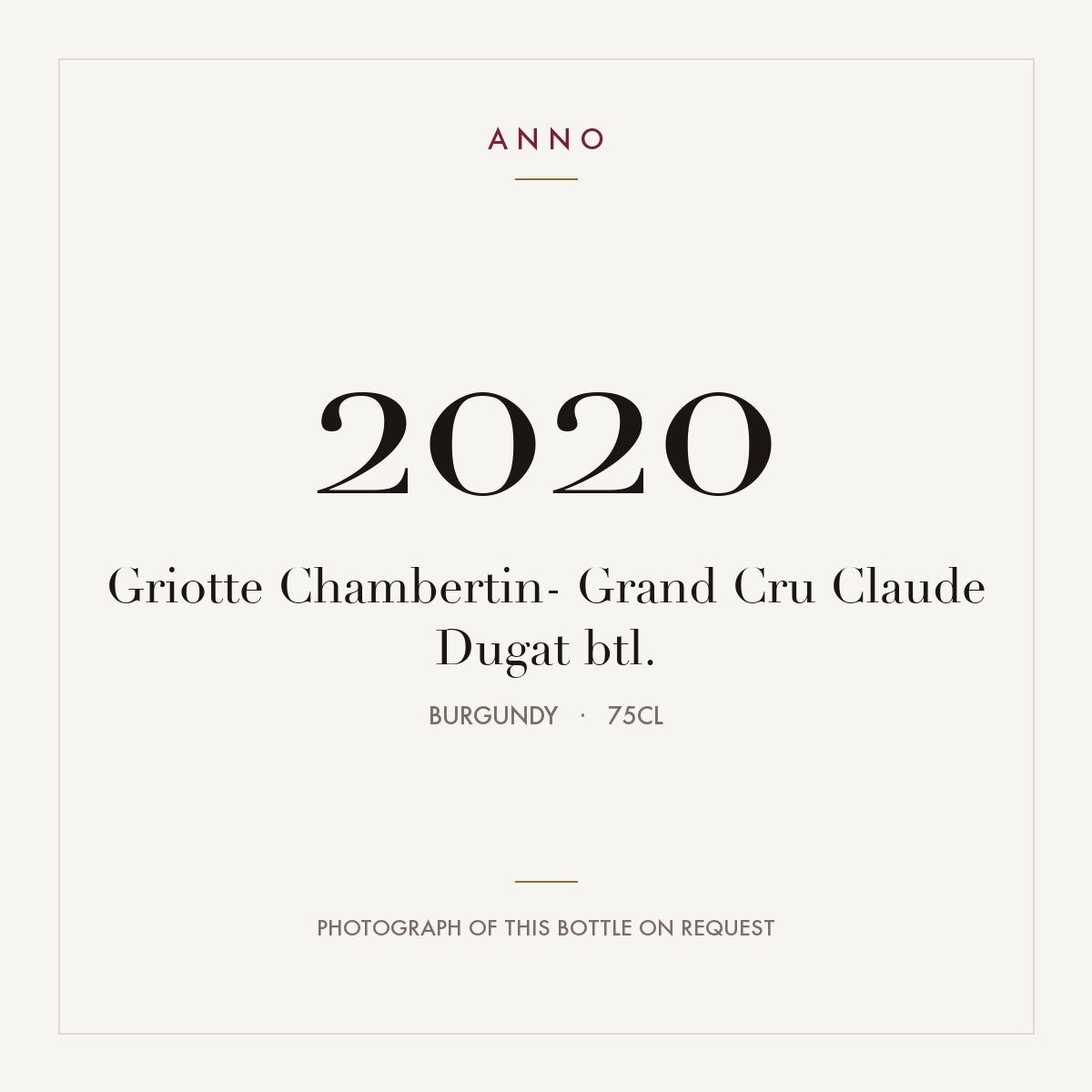 Claude Dugat Griotte-Chambertin Grand Cru 2020 AOC 0,75l