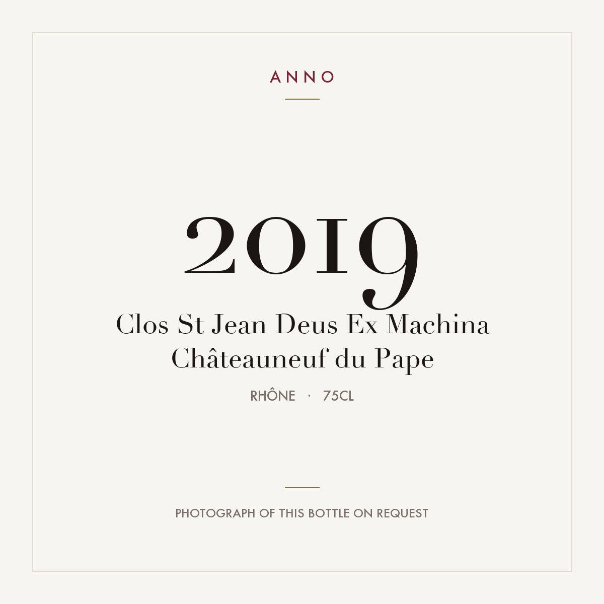 Clos Saint Jean Chateauneuf-du-Pape Deus Ex Machina 2019 AOC 0,75l