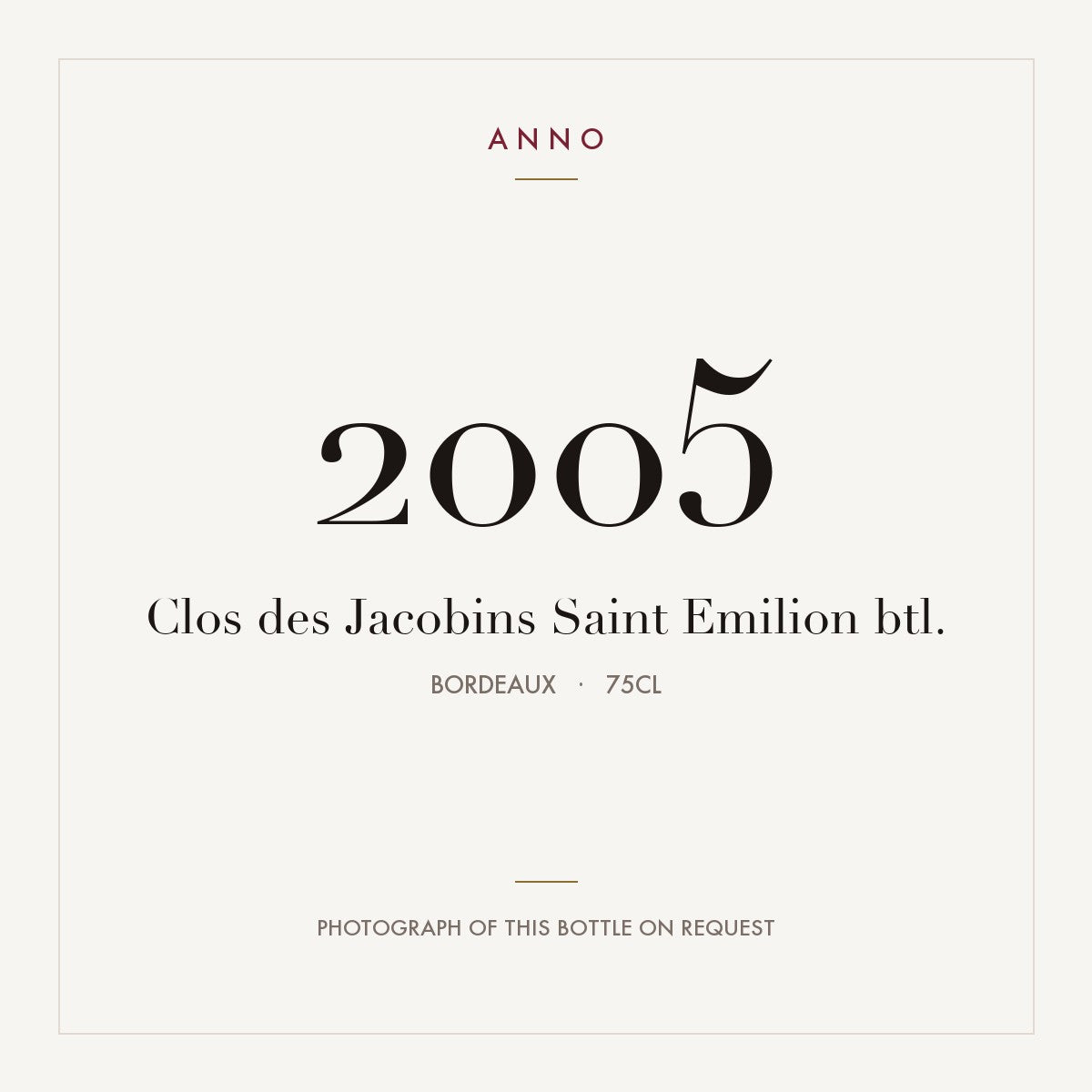 Clos des Jacobins Saint-Emilion 2005 AOC 0,75l