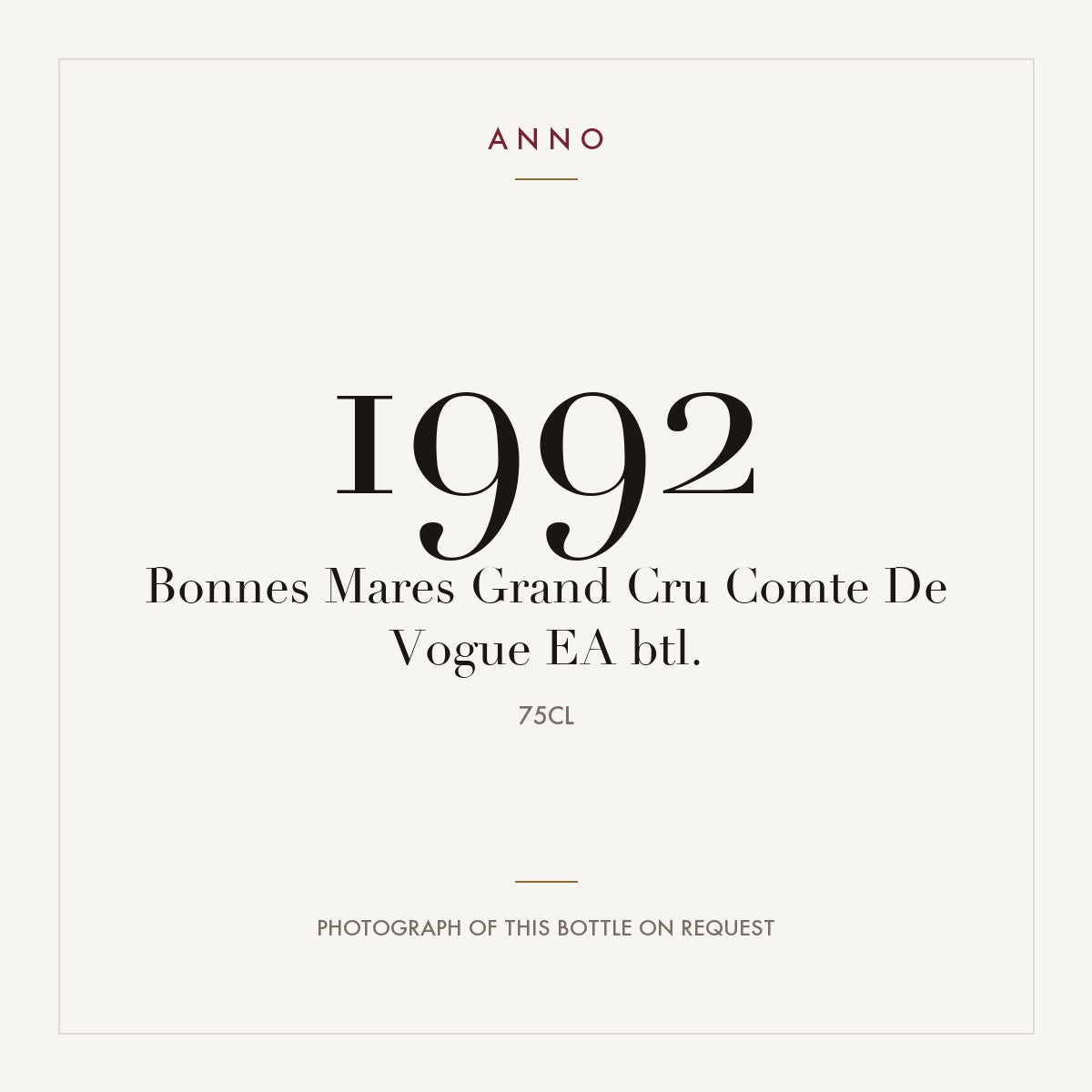 Comte de Vogue Bonnes-Mares Grand Cru 1992 AOC 0,75l