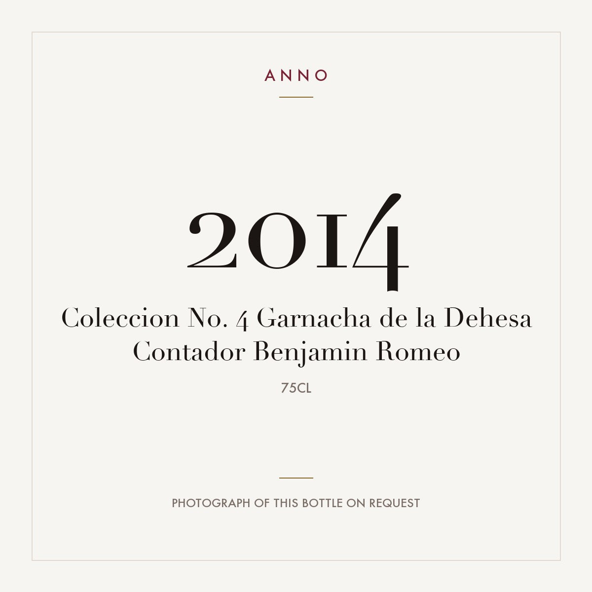 Contador Benjamin Romeo Coleccion No. 4 Garnacha de la Dehesa 2014 0,75l