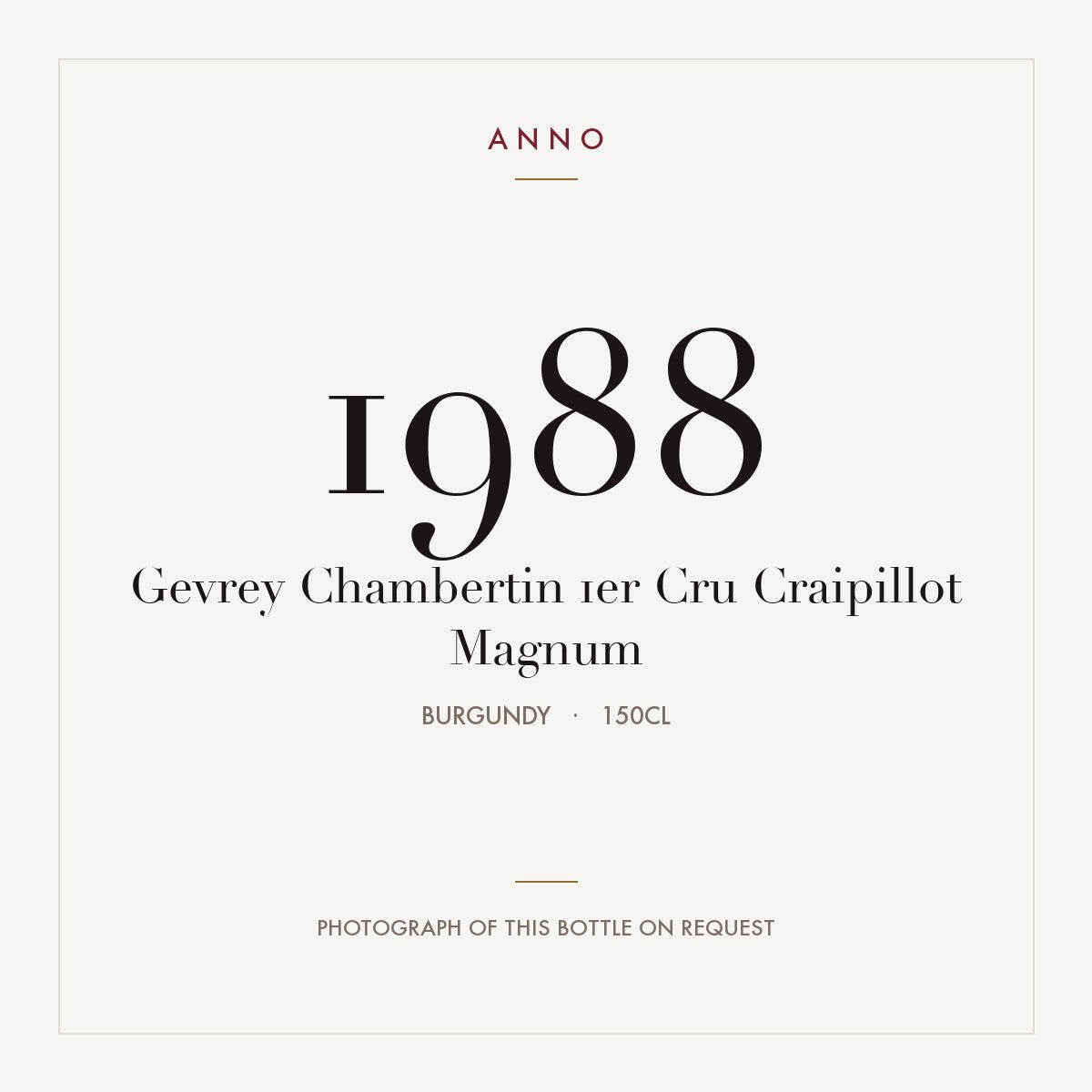 Craipillot Gevrey-Chambertin Premier Cru 1988 AOC 1,5l