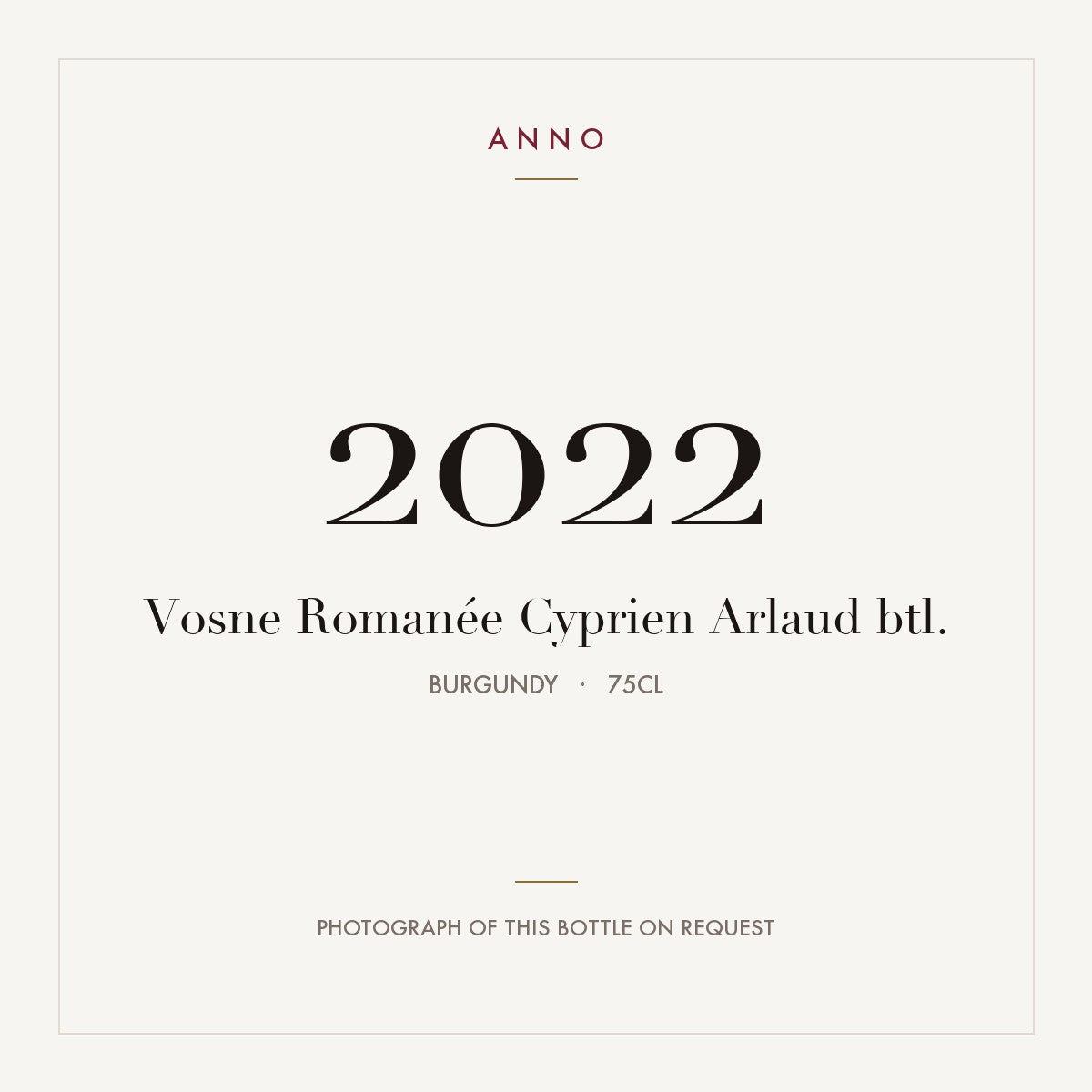 Cyprien Arlaud Vosne-Romanee 2022 AOC 0,75l
