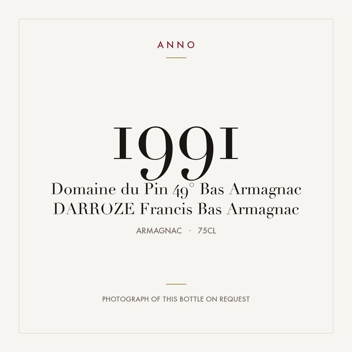 Darroze Domaine du Pin 49° Bas-Armagnac 1991 0,75l